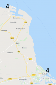 Google Maps overzicht kitesurfen Delfzijl / eeemshaven
