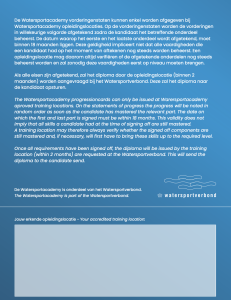 achterkant kitepas met Nederlands en engelse tekst en handtekening ruimte voor de kitesurfschool waar je de kitesurf lessen volgt