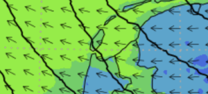 Weerkaart weeronline, wind, Workum, Friesland
